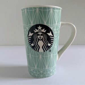 2017 Starbucks Logo Teal Geometric Diamond Design 16 Oz. Tall Mug‎